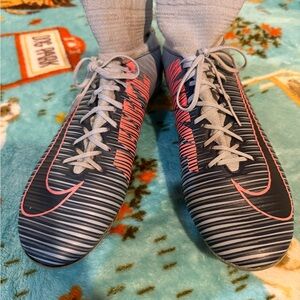 Nike Athletic Cleats in Blue and Pink